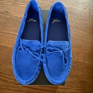 J. Crew Brilliant Sapphire Suede Driving Loafers